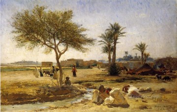 Un pueblo árabe Árabe Frederick Arthur Bridgman Pinturas al óleo
